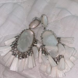 Kendra Scott Christina Drop Tassel White Earrings